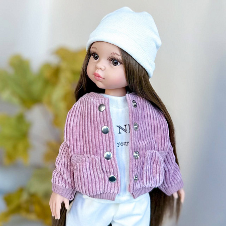 Вельветовая куртка, для куклы Paola Reina 34 см, пыльная роза